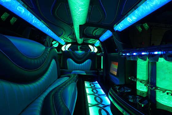 colorful lights on limo