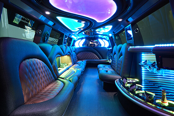 bar areas on limo