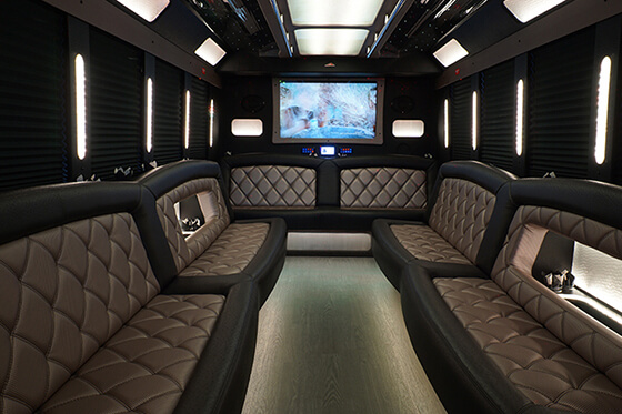 Custom party bus interior