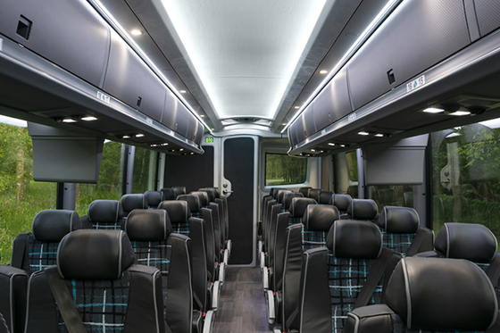 charter bus overhead bins