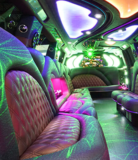 plush seating on limo