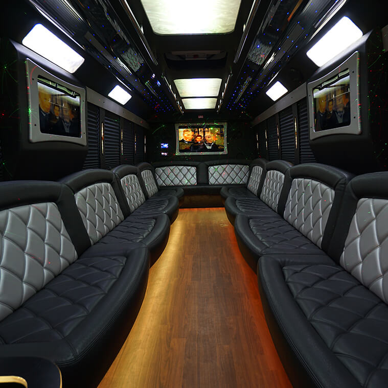 party bus plush leather seats